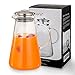 Hiware 68 Ounces Glass Pitcher with Lid and Spout, Heat Resistance Water Carafe for Hot/Cold Water, Refrigerator Pitcher for Homemade Iced Tea & Juice