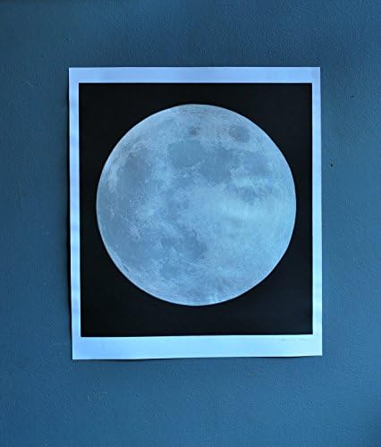Silver Moon Silk screen Print (signed) Hand Printed Lunar Poster