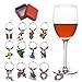 SANHE Christmas Wine Glass Charms Tags, Wine Drinker Gifts, Champagne Cocktail Drink Markers set of 12 in gift box（silver）