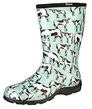 Sloggers Women's Waterproof Rain and Garden Boot with Comfort Insole, Cow-abella Mint, Size 9, Style 5017CWM09