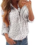 Ermonn Women's Casual Turn Down Collar Summer T Shirt Blouse
