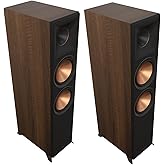 Klipsch Reference Premiere RP-8000F II 2.0 Dual Floorstanding Speaker Pair with Larger 90° x 90° Hybrid Tractrix Horn, 8” Cerametallic Woofers for Premium Home Theater Sound in Walnut