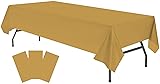 Plastic Gold Tablecloths 3 Pack Disposable Table