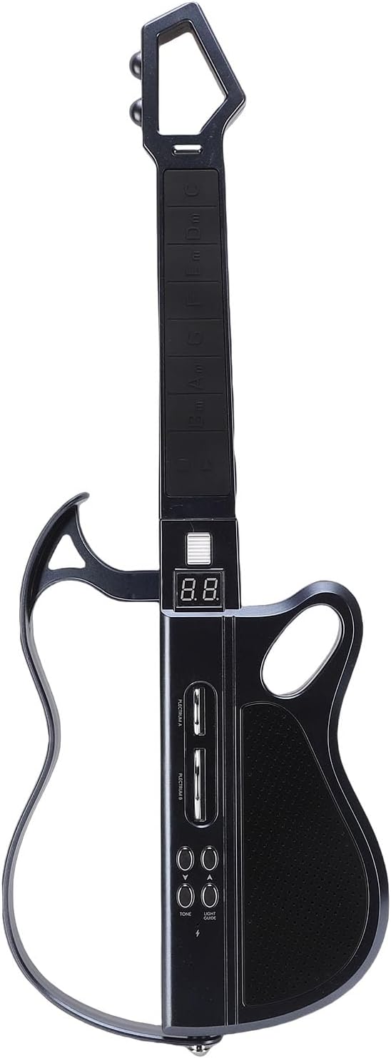 MAVIS LAVEN Kids Stringless Smart Guitar, Electric Musical Instrument with LED Lights and Rechargeable Battery, for Boys Girls Age 3 and Up (Black)