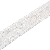 Natural Moonstone 4mm Faceted Round Beads Loose Beads 16 Inch for Jewelry Making Beads