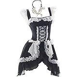 Amazon Com Paloli Maid Outfit Anime Cosplay Costume French Apron Fancy Lingerie Sets For Women Clothing