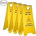 Tiger Chef Yellow Wet Floor Caution Sign, 2-sided Fold-out, Floor Safety Sign, Caution Wet Floor 24-inch By 12-inch Cuadado Piso Mojado (4 Pack)