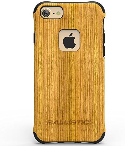 iPhone 7 Case, Ballistic [Urbanite Select] Honey Wood on Back Panel with Black Trim Bumper * Six-sided - 6ft Drop Test Certified Case Protection * Honey Wood with Black Trim Phone Case for iPhone 7