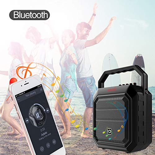 WinBridge Microphone with Speaker Pa Systems Portable with Handheld Mic Karaoke Player System Bluetooth Speaker 30W for Outdoors Active, Live Performance, Party,Teaching Black - Thumbnail 2
