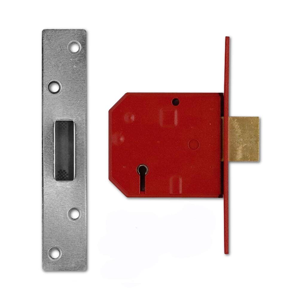 Union Locks 2134E 5 Lever BS Mortice Deadlock 79.5mm - Satin Chrome Finish (Boxed)