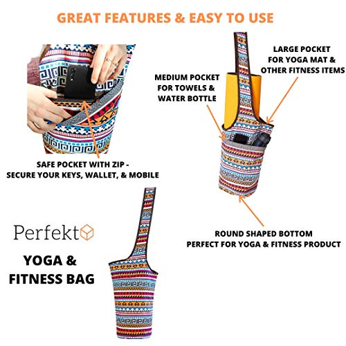 Perfekt-Yoga-Mat-Bag-Carrier-with-Large-Size-Pocket-and-Zipper-Pocket-Gym-Bag-Fit-Most-Size-Mats