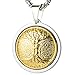 GESTALT COUTURE Unique Tungsten Medallion Necklace. Stainless Steel Tree of Life Inlay with 18kt Gold Plating. 22 inch Chain. PTMTREE22