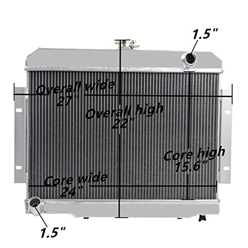Primecooling 62MM 4 Row Core Aluminum Radiator for Jeep CJ5, CJ6, CJ7 1972-86/Commando J10 Cherokee 1973-75 - Thumbnail 2