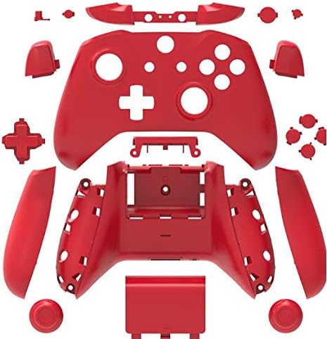 Canamite Replacement Parts Full Housing Shell Protective Case Cover Button Kit for Xbox ONE Slim Controller (Red)