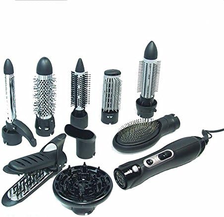 10In1 Multi Hot Air Styler Hair Brush Comb Dryer for Straighting Curling Hair (Black)