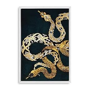 Framed Canvas Home Artwork Decoration Animal Portrait Canvas Wall Art for Living Room, Bedroom - 16x24 inches