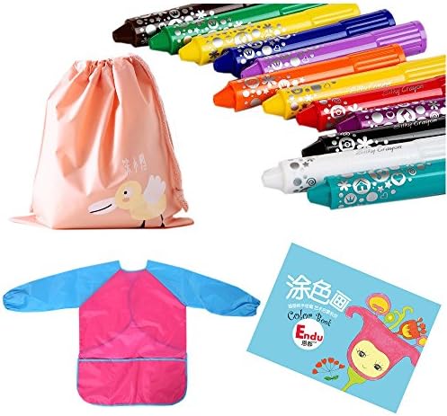 Drawing Set,Gift set,Water Color Pen,Coloring book,Painting Clothes in Drawstring Bag for Kids (Red)