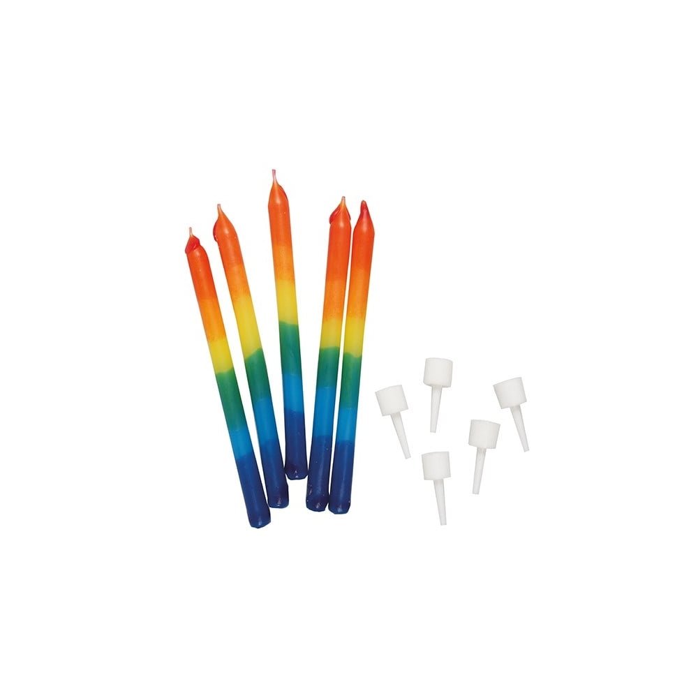 Rainbow Candles - Pack of 12 - 69mm - single