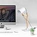 tomons DL1005US-W Led Desk Lamp Wooden Multi-Angle Swing Arm Designer Table Office, White