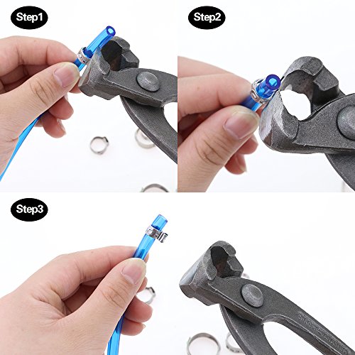 Hilitchi 70pcs Stainless Steel Single Ear Hose Clamps with Ear Clamp Pincers Kit Buy Online in