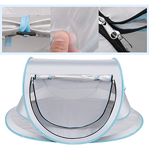 SUNBA YOUTH Baby Tent, Portable Baby Travel Bed, UPF 50+ Sun Shelters for Infant, Pop Up Beach Tent, Baby Travel Crib with Mosquito Net, Sun Shade ... (Gray)