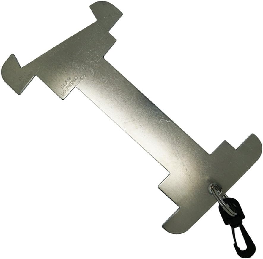 Scuba Choice Diving Aluminum Abalone, Lobster and Clam Gauge with Clip, 9"