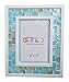 GIFTME 5 Picture Frame 5x7 Mother of Pearl Mosaic Photo Frame,Beach Tabletop or Wall Hanging Picture Frame(5x7 inch, Blue,1pc)