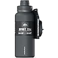 Hydrapeak 32oz Sport Insulated Water Bottle with Straw & Chug Lid, Leak & Spill Proof, Keeps Drinks Cold for 24 Hours, Hot for 12 Hours, Premium Stainless Steel Water Bottles (32oz, Grey Matter)