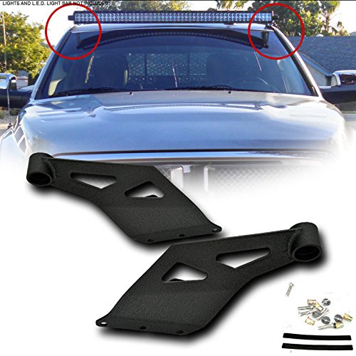 VXMOTOR 2007-2014 Toyota Tundra Black Roof Pillar Lamp Mount Brackets Kit For 50" Curved LED Light Bar FRC