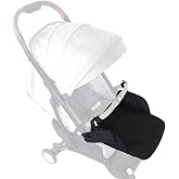 Universal Stroller Footrest Extension, Extended Seat Baby Stroller Footrest, Adjustable Leg Rest Extension Foot Rest Detachable Mat Footmuff Cover, 13.78x11.81 Inch (Black)
