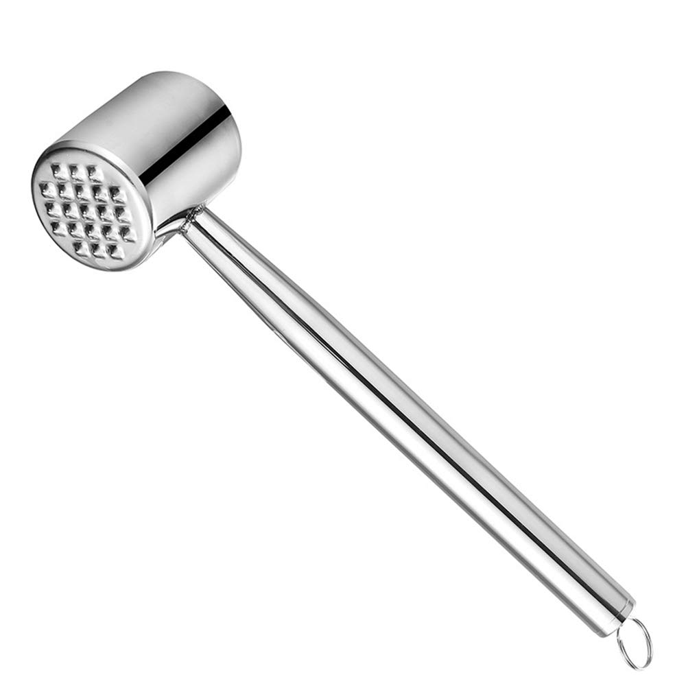 sinogoods Meat Tenderizer Hammer, 304 Stainless Steel Meat Tenderiser, Meat mallet for Steak, Chicken, Pork, Fish, Double Sided Design, Dishwasher Safe