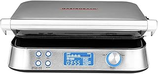 GASTROBACK 42424 Waffeleisen Advanced Control, 5 Verschiedene Programme, 7 Bräunungsstufen, Steuerung über LCD–Display, 1.600 Watt, Edelstahl, silber