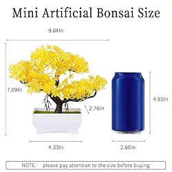 Frjjthchy Mini Artificial Bonsai Tree Plants with