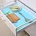 Bloss Premium Quality Shelf Liner Drawer Pad Refrigerator Pad Healthy Fridge Mats Non-Adhesive Cabinet for Kitchen Home Cupboard Desks-Blue 17.7