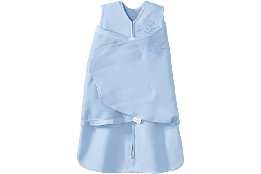 HALO 100% Cotton Sleepsack Swaddle, 3-Way Adjustable Wearable Blanket, TOG 1.5, Baby Blue, Newborn, 0-3 Months