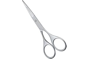 Suvorna small scissors for beard, mustache, facial, nose, eyebrow, and ear hair - Hair scissors for cutting, trimming & grooming - Made with 4.5" stainless steel for barbers, professional, & home user