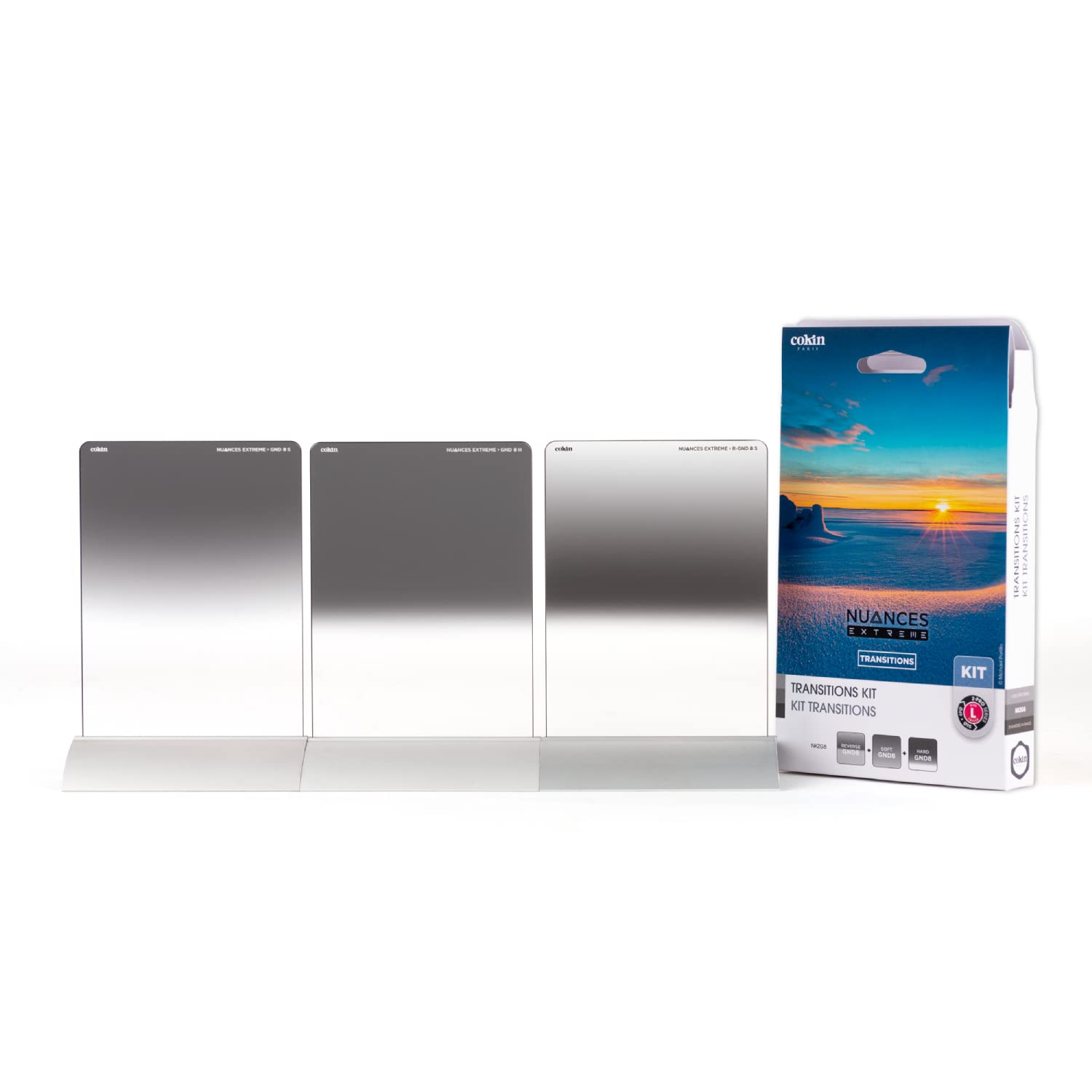 COKIN NUANCES Extreme TRANSITIONS Kit inc. GND8 Soft + GND8 Reverse + GND8 Hard filters made of resistant mineral Glass for L Size (Z-Pro) 100mm filter-Holder system