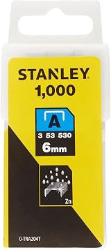 Stanley Light Duty Staple 6mm TRA204T Pack 1000 STANLEY TRA2