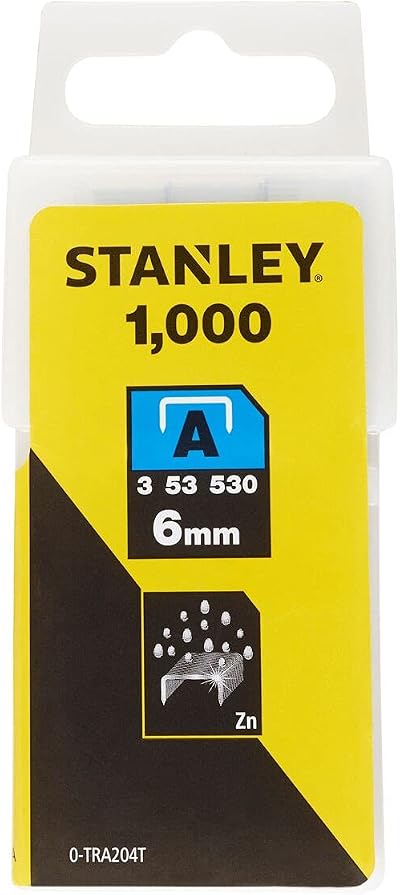 Stanley Light Duty Staple 6mm TRA204T Pack 1000 STANLEY TRA2