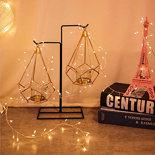 1M Led Catena Luminosa Luci Stringa String Lights Firefly Catena di Filo di Rame con 100 LEDs Impermeabile USB Natale per Esterni e Interni, Feste, Matrimonio, Casa, Luce Gialla Calda