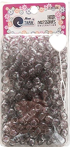 Tara Metallic Color 12 MM Plastic Beads For Braid Hair 240 Pieces In One Pack (Pack of 1, Silver)