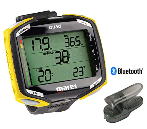 Mares Quad Dive Computer Yellow with Interface BLUELINK PRO