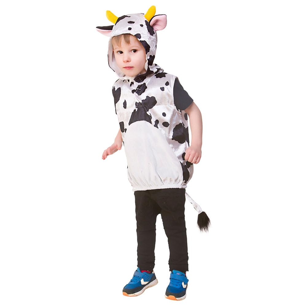 Wicked Costumes Kids Cow Costume – Farm Animal Tabard for School Play, Nativity & World Book Day (6–8 Years)