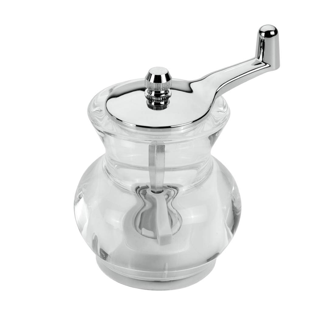 Metaltex 252812010 Spice Mill with Acrylic Crank Handle,Transparent,7.3 x 9 x 12.2 cm