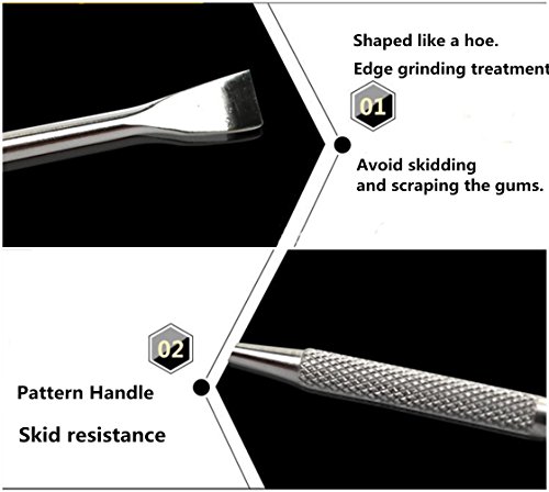 KAWIHEN Professional Dental Tarter Scraper and Remover Set | Tools Scraper Picks Tooth Stains Remover |Double Header(2 PCS)
