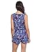 Awesome21 Floral Design Printed Sleeveless Zipper Front Romper Royal Blue Size M