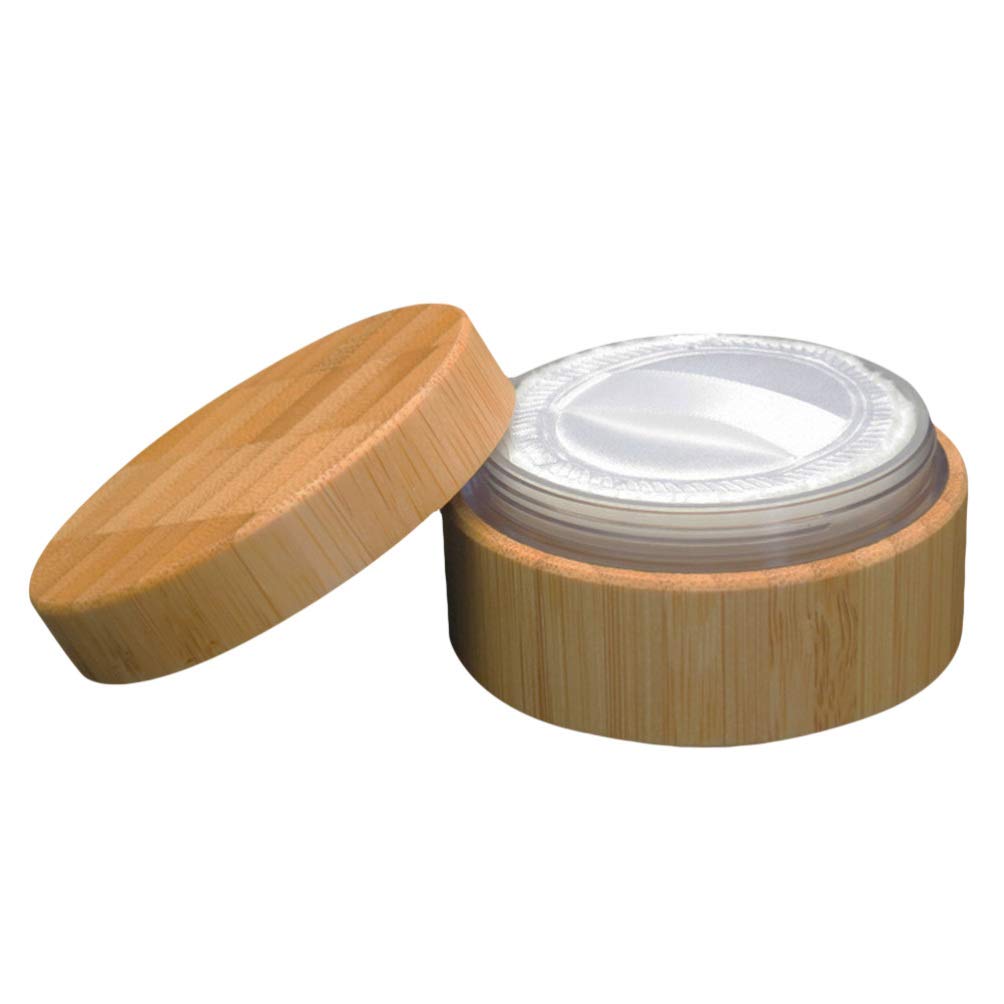 FRCOLOR Empty Powder Box with Powder Puff and Strainer Lid, Cosmetic Container for Loose Face Powder, Compact Makeup Accessories for Daily Use and Travel, 2.95 x 2.95 x 1.57 Inches