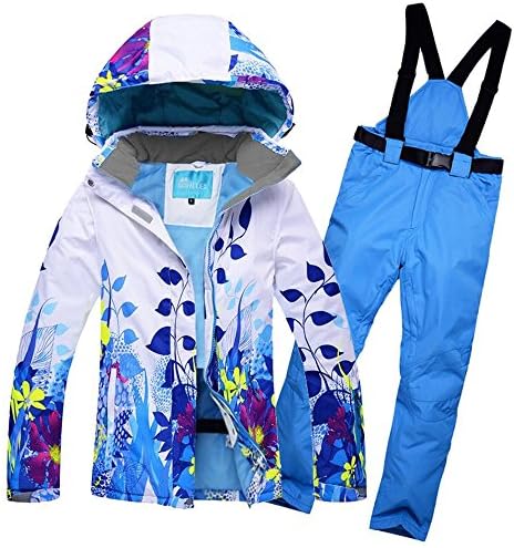 Women's Waterproof Snowboard Colorful Ski Jacket and Pants Set