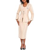 Women's 2 Piece Church Suits for Formal Occasion with Handmade Diamond Mother's Gift Church Set