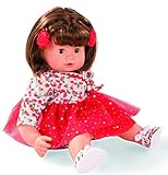 Gotz Maxy Muffin 16.5 inch Baby Doll with Brown Hair and Brown Sleeping Eyes in Floral Print Dress